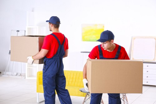 Moving boxes and furniture being prepared in Harringay