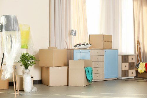 Packing boxes and protective wrapping for a Harringay home move