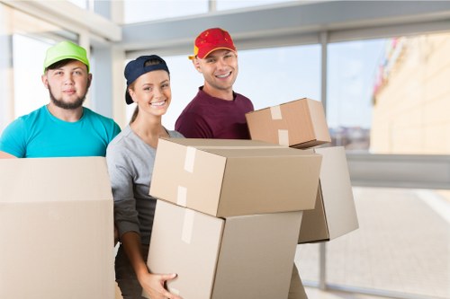 Professional office moving team coordinating a move in North London