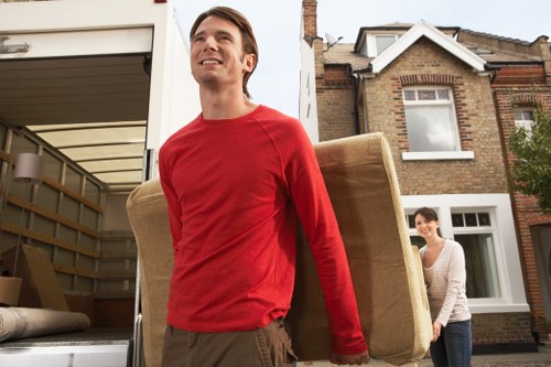 Boxes and packing materials prepared for a home move in Harringay
