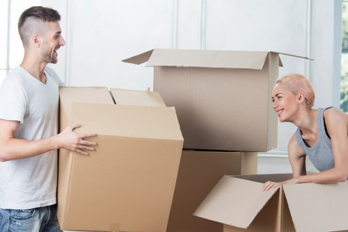 Secured moving vehicle and safe loading area during relocation work