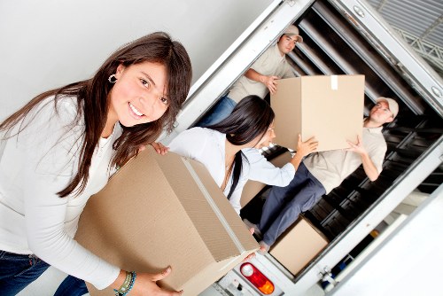 Business equipment and furniture being moved for a Harringay office
