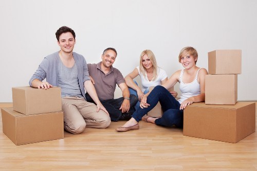 Packed boxes and furniture ready for a student move in Harringay