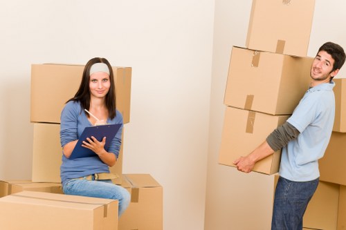 Wardrobe and storage boxes arranged for a Harringay relocation